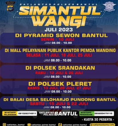 PELAYANAN SIMANTUL WANGI(SIM BANTUL AWAN LAN WENGI) DI KALURAHAN SELOHARJO(SABTU, 22 JULI 2023)