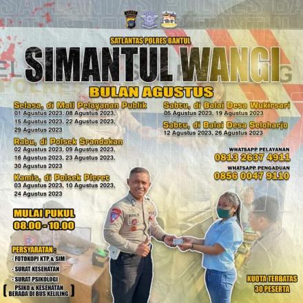 PELAYANAN SIMANTUL WANGI(SIM BANTUL AWAN LAN WENGI) DI KALURAHAN SELOHARJO(SABTU, 12 AGUSTUS 2023)