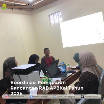 Koordinasi Pemaparan Rancangan RAB APBKal Tahun 2026