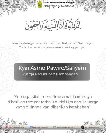 Berita Lelayu Kyai Asmo Pawiro/Saliyem Warga Padukuhan Nambangan